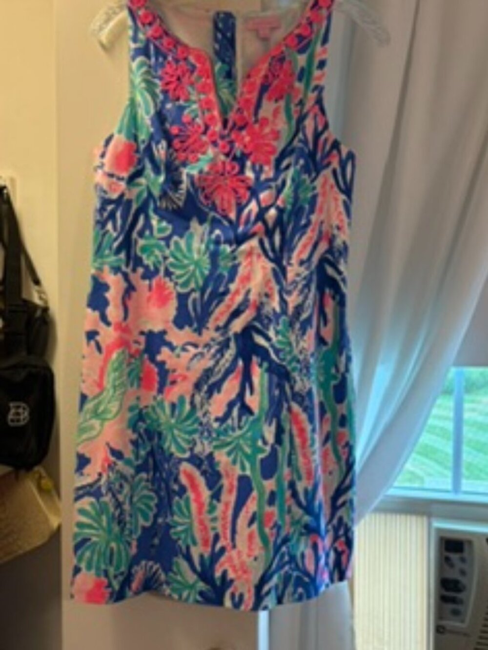 Lilly Pulitzer Lyssa Notch Shift Dress Pink Blue Size 4